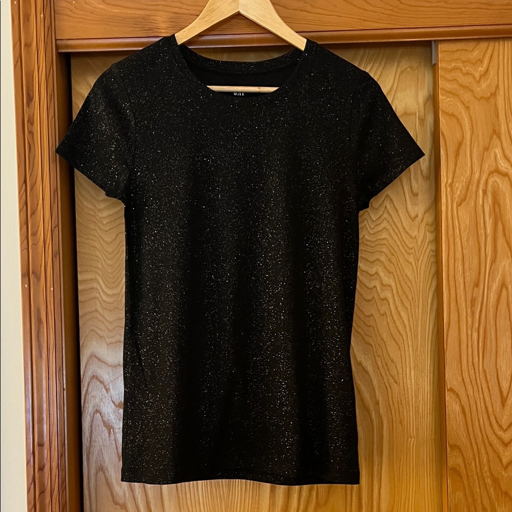 GAP Black Sparkle Short Sleeve Top